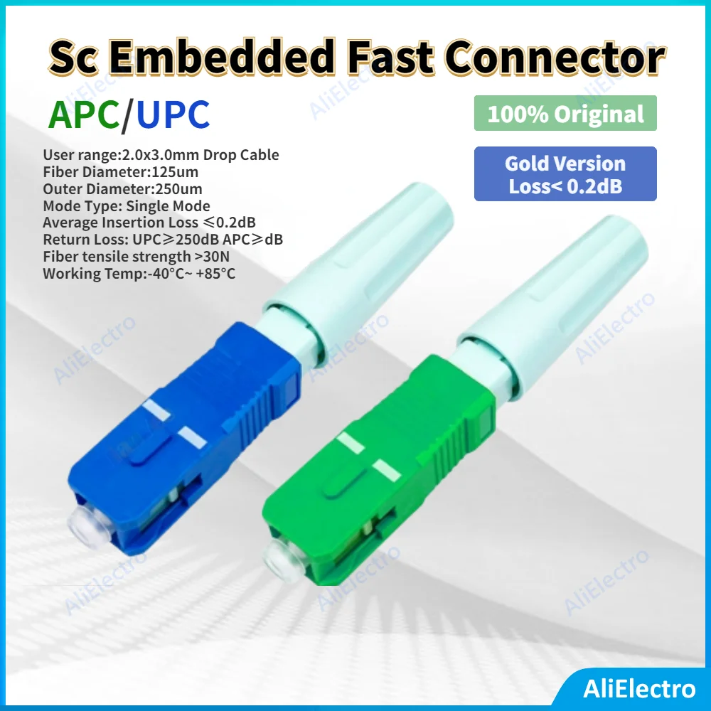 

Fiber Optic Connector SC/APC SC/UPC FTTH Tool Cold coupler Single Mode SC APC UPC Fast Connector free shipping