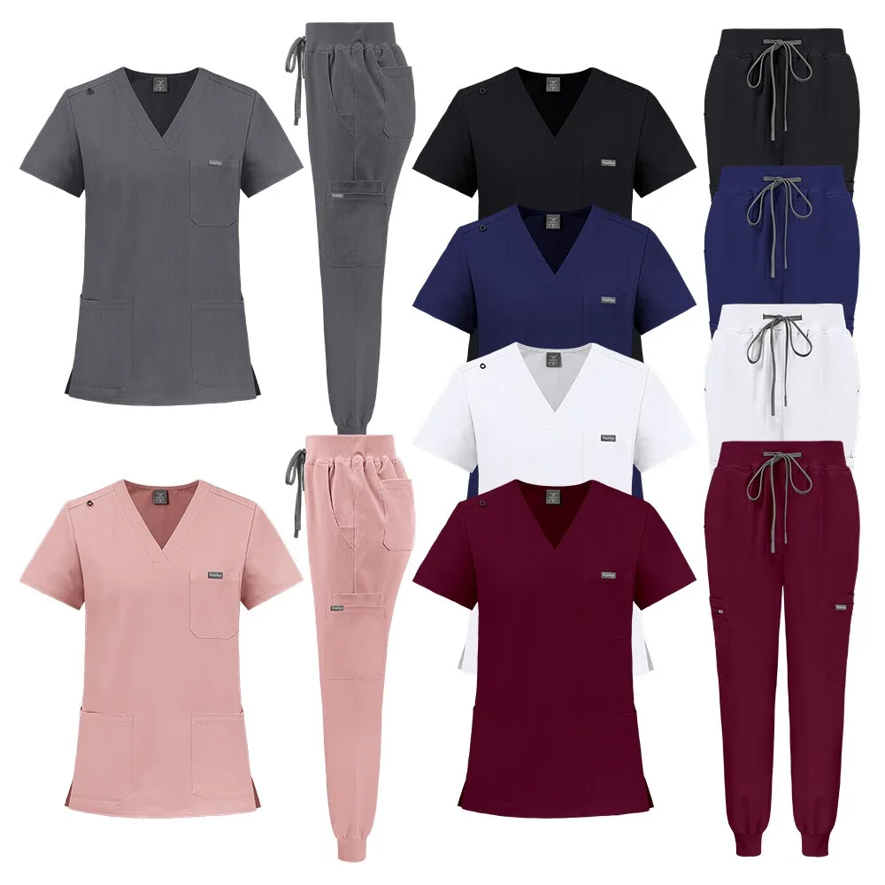 uniformes-de-enfermera-accesorios-de-hospital-bata-quirurgica-con-cuello-en-v-mangas-cortas-para-salones-de-belleza-y-centros-de-bienestar