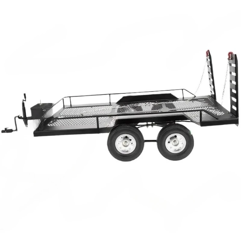 RC 1/10 Climbing Car Biaxial Metal Flat Trailer · Universal Model Trailer Fit T4 KM2 D90 SCX10 RC Crawler Car Modification
