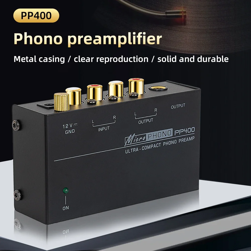 Pré-amplificador fono ultra-compacto com interfaces rca 1/4 Polegada trs pré-amplificador phono pré-amplificador pp400