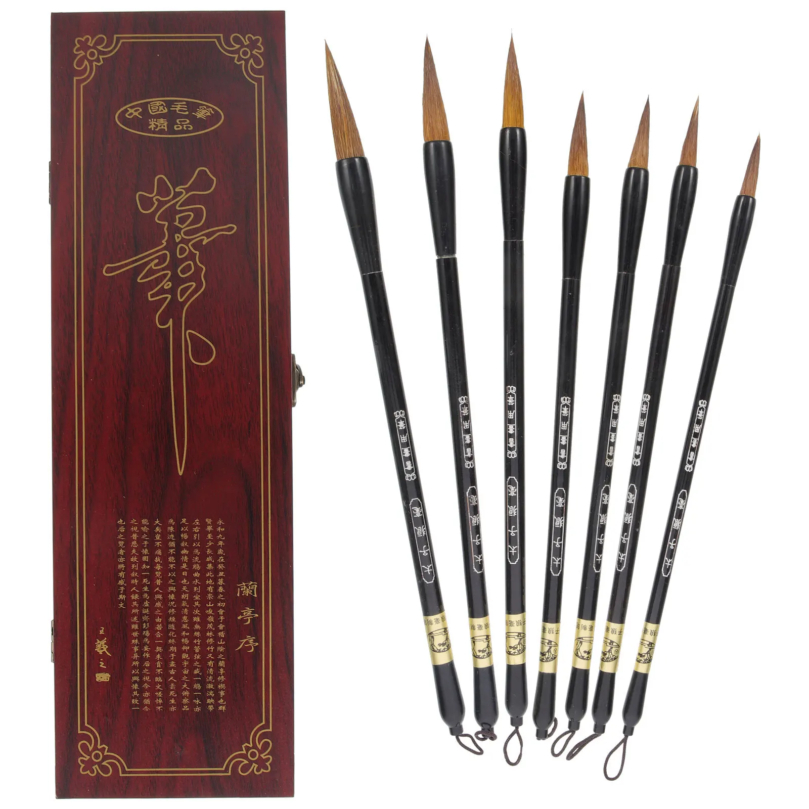 1 set di pennelli per calligrafia premium in pelo di lupo, autentico penna per pittura cinese, corsa liscia e coerente, ideale per i principianti