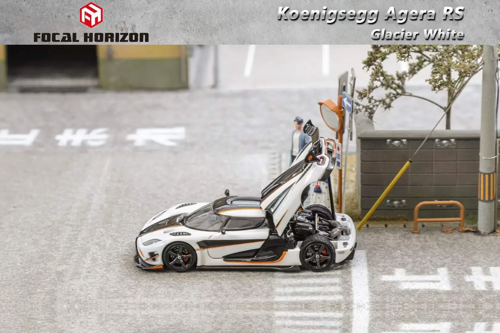 

Литая под давлением модель автомобиля Focal Horizon FH 1:64 Koenig segg Agera RS White