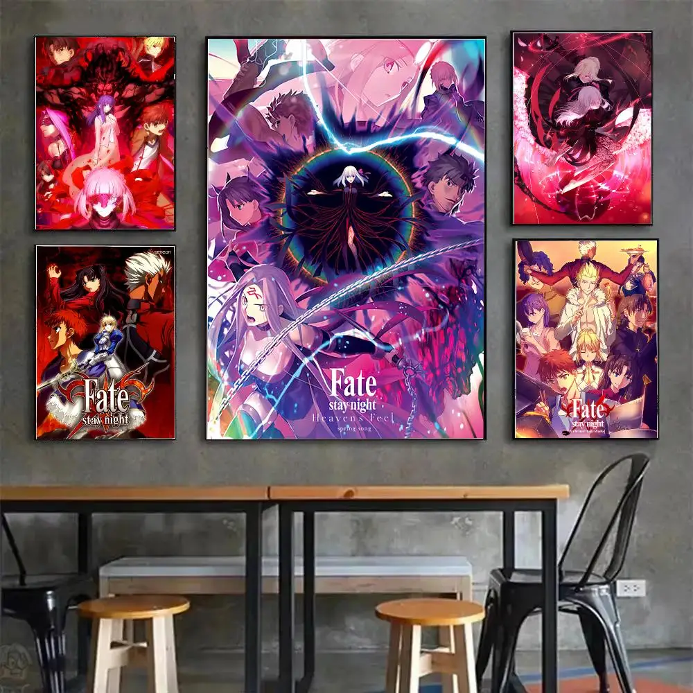 Anime Fate Stay Night Painting Calligraphy Canvas Poster Wall Art for Living Room Bedroom Study Office Home Decor Gift