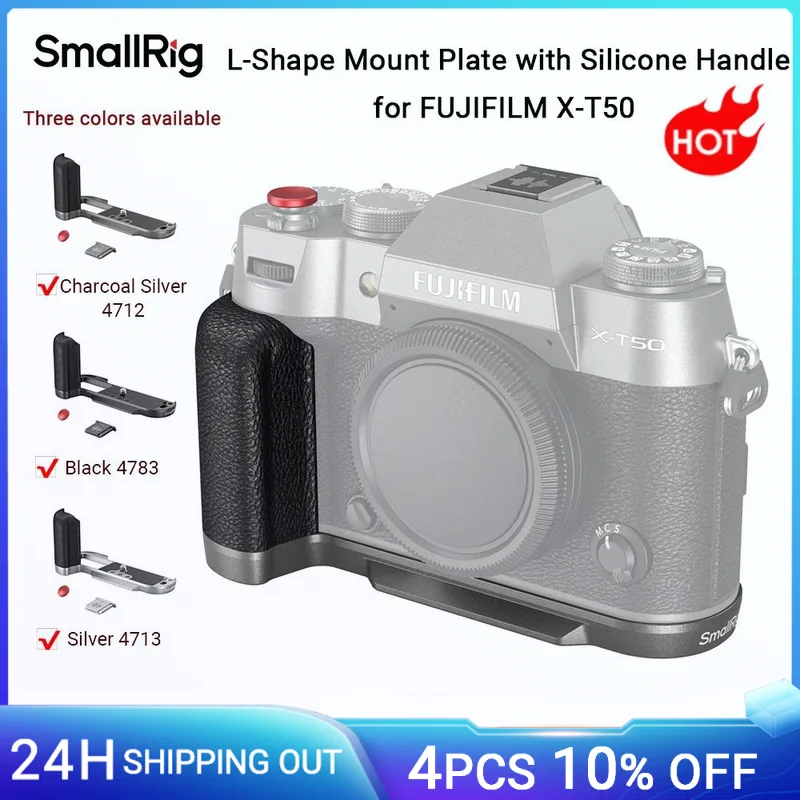 SmallRig X-T50 L-förmige Montageplatte mit Silikongriff für FUJIFILM X-T50 mit Arca-Swiss Schnellwechselplatte -4712