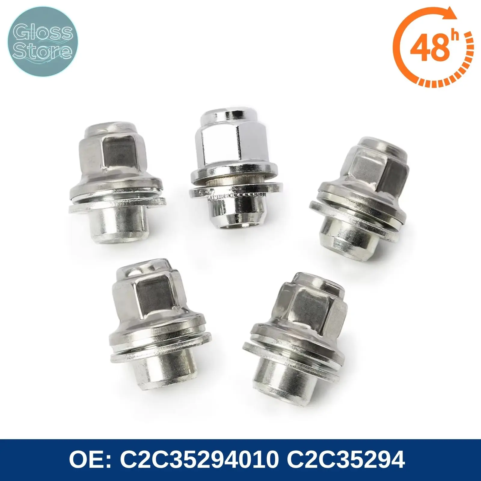 C2C35294010 C2C35294 5 uds tuercas de rueda de coche pieza de automóvil cromada para Jaguar F-Type S-Type X-Type XJ XJR XE XF XJ220 1991-2022