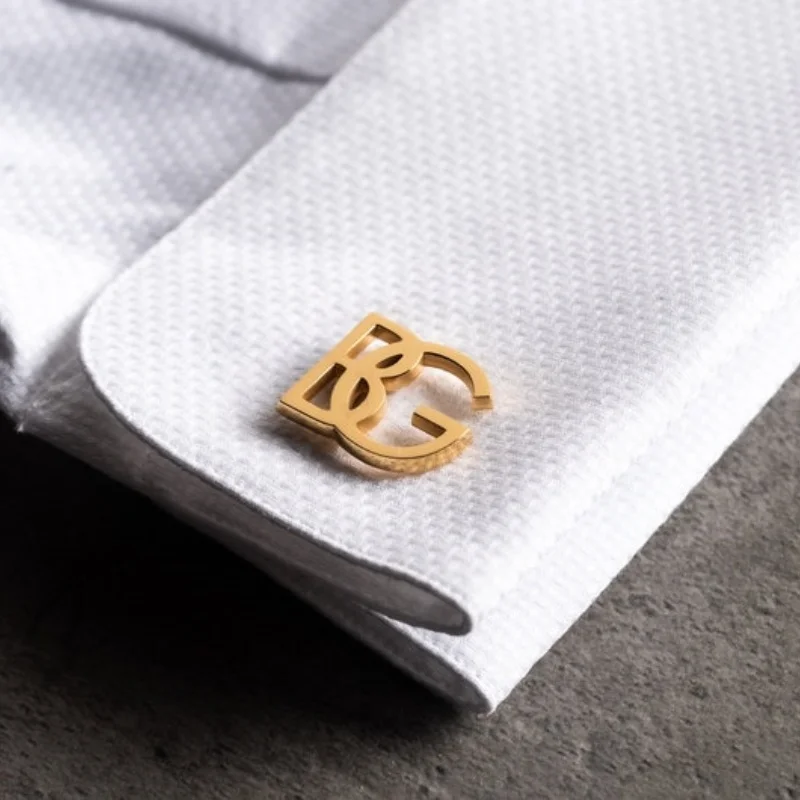 Custom Initials Letter Cufflink Personalized Name LOGO Number Sign Custom Cufflinks For Men Groomsmen Anniversary Wedding Gift