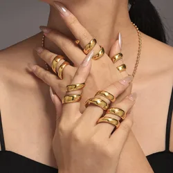 Unique Fashion Spiral Ring For Women Men 18K Gold Plated Waterproof Spring Shaped Women's Men's Couples Stainless Steel Rings