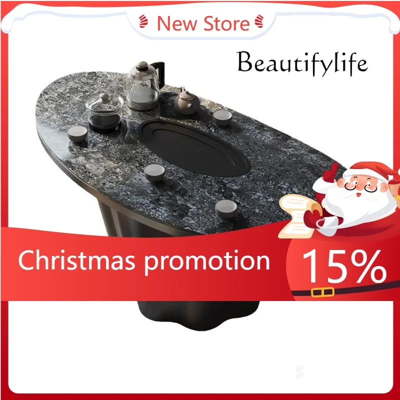 

Комплект для балкона: журнальный столик и стулья в стиле лайт-люкс, простой дизайн, высококачественный каменный столик из сланца для дома, модель X