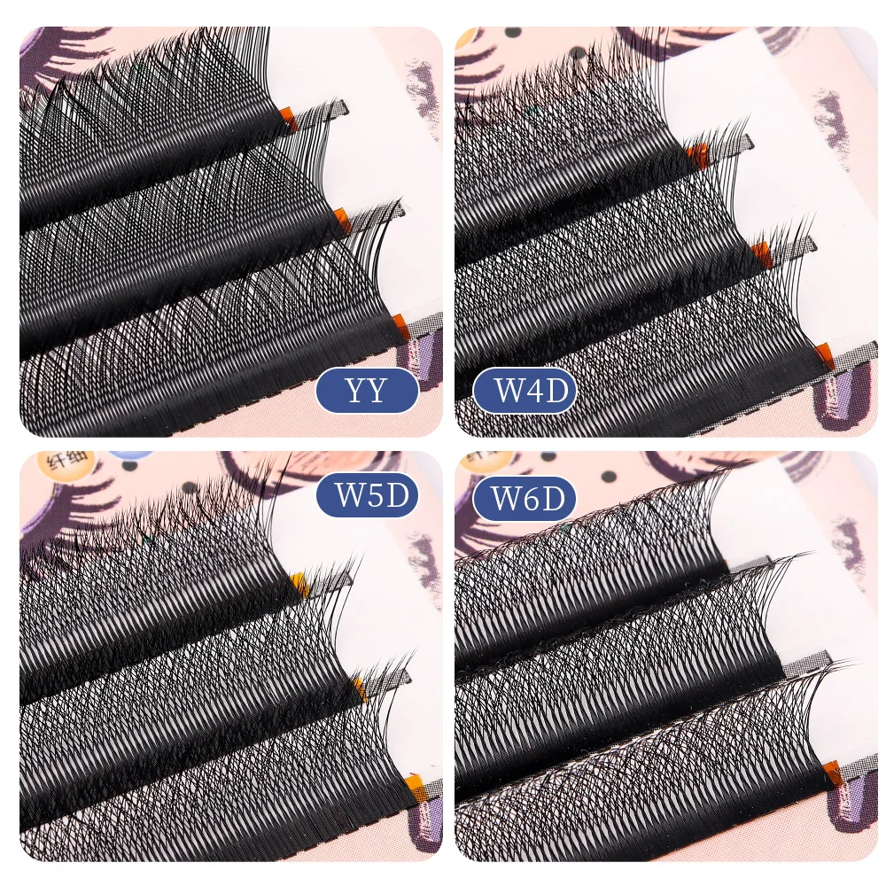 QSTY YY Shape Eyelash YY 4D 5D 6D W Wispy Lashes Extension Premade Fan Individual Volume Eyelash Soft YY Volume Cilia