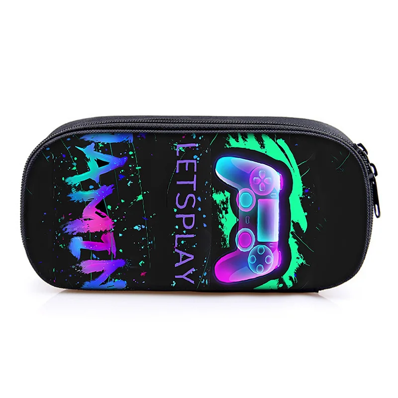Game console Games, primary and secondary school students DIY printed pen box, compartment pen bag pen box, stationery box
