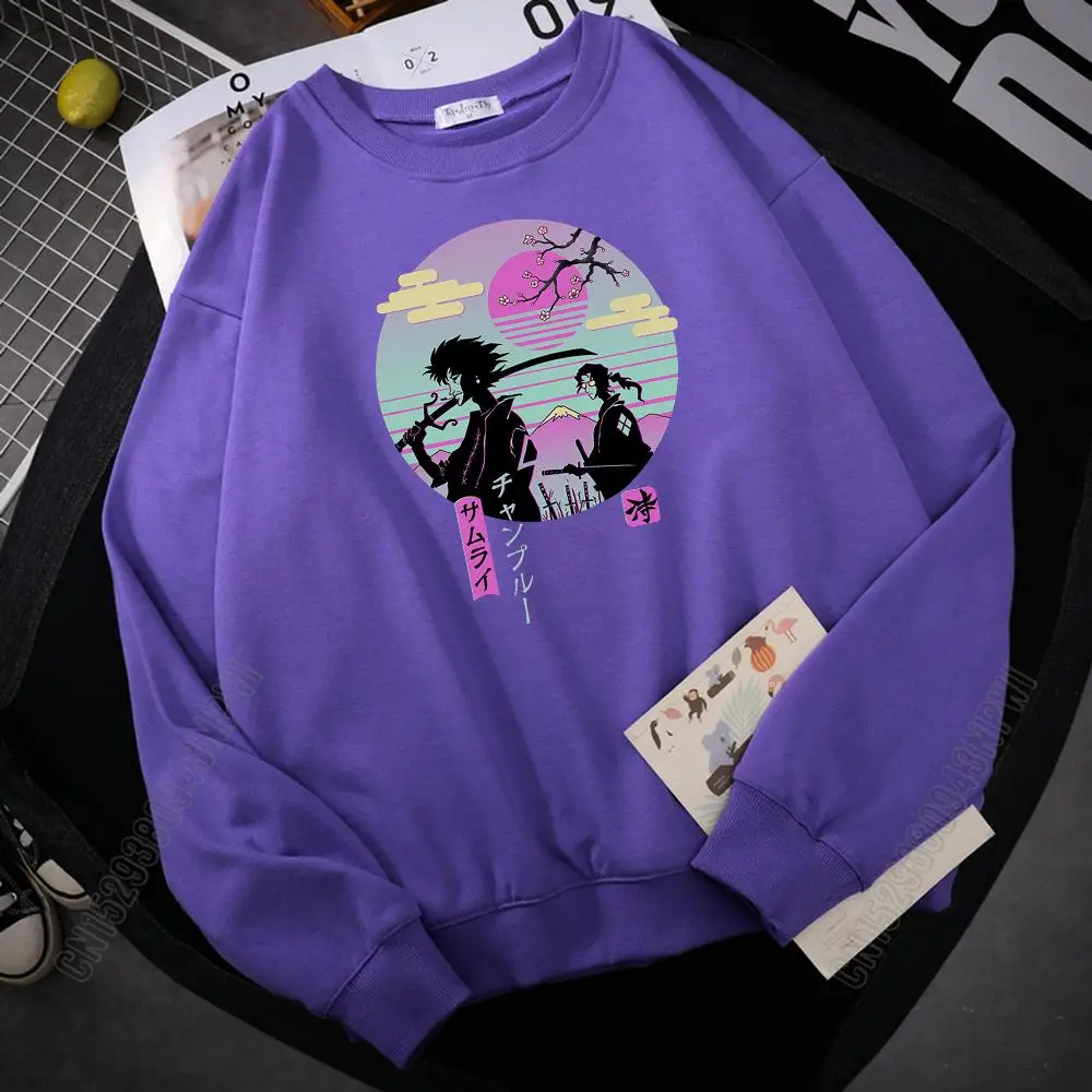 

Samurai Chillhop Harajuku Prints Clothing Men Casual Creativity High Quality Pullovers Autumn Mens