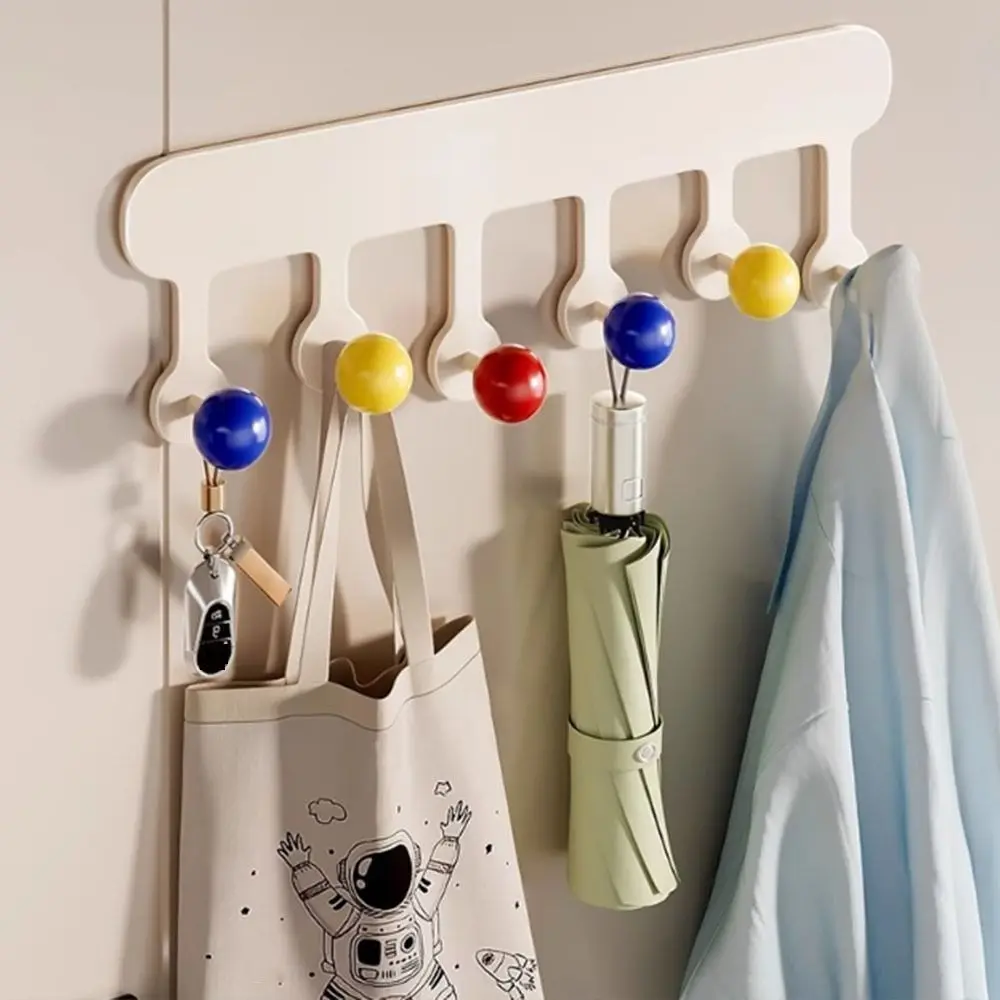

With 6 Hooks Dopamine Magnetic Hook Non Punching Strong Load-bearing Capacity Entryway Storage Holder Wall Mounted Space-saving