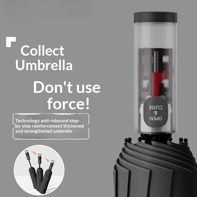Fully automatic folding umbrella, extra large and thick, retractable in sections, suitable for both sunny and rainy days