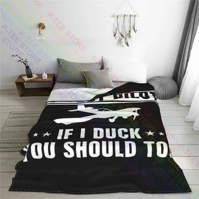 Rc Test Pilot If I Duck You Should Too Aviation Flying Blanket Raschel High-Quality Sleeping Sheets