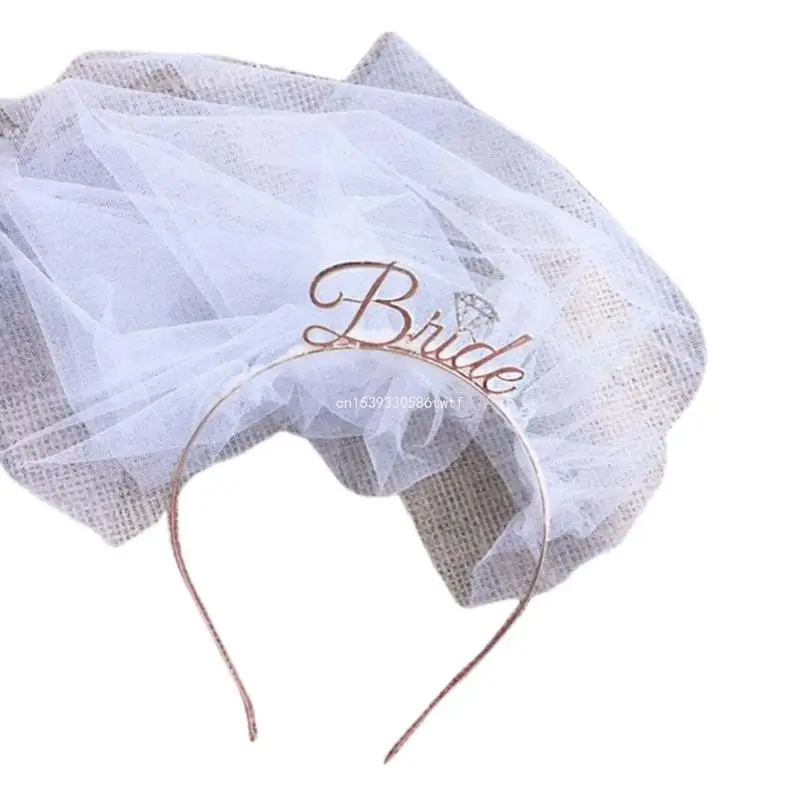 Bridal Veil Headband Bridal Wedding Veil Headwear Bachelorette Party Dress Up Dropship