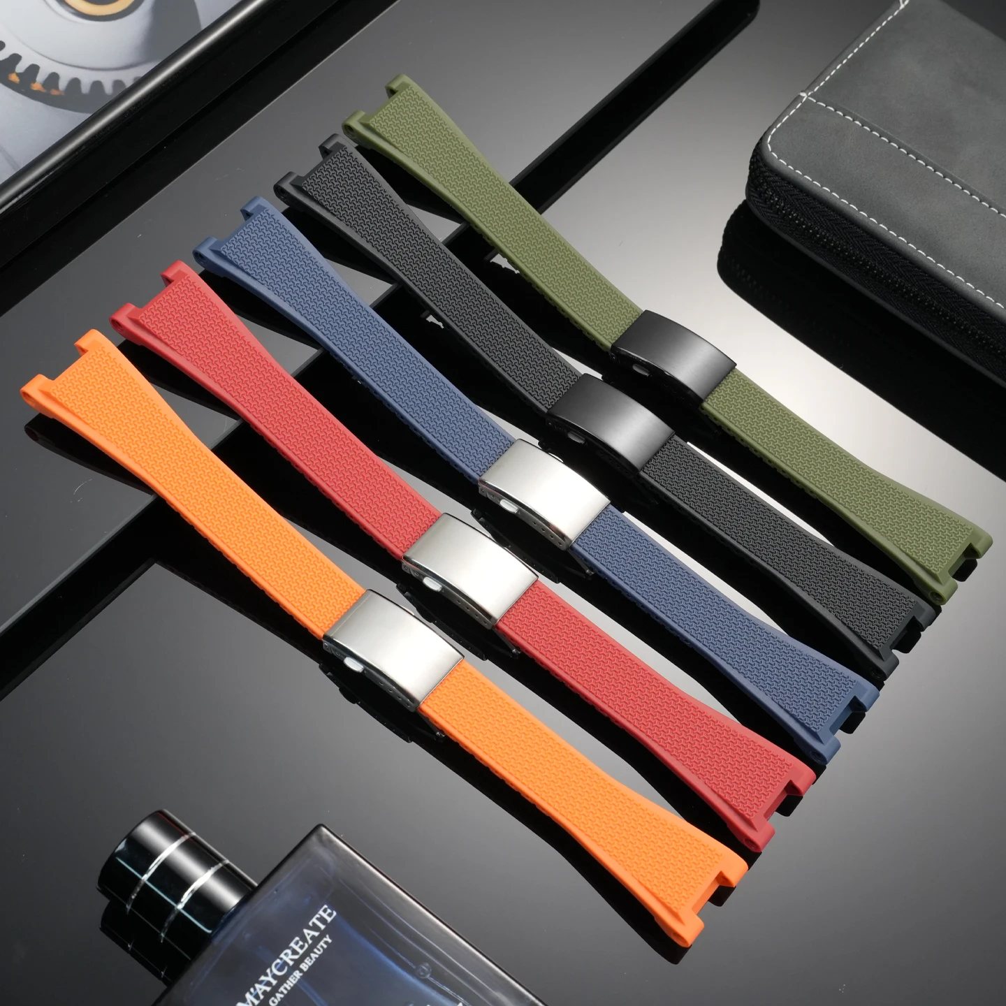 Liquid Silicone watchStrap For Casio GST-W300 GST-B100 GSTS100 GST110 GST120 Sport Waterproof Folding Buckle Replace Watch Band view 2