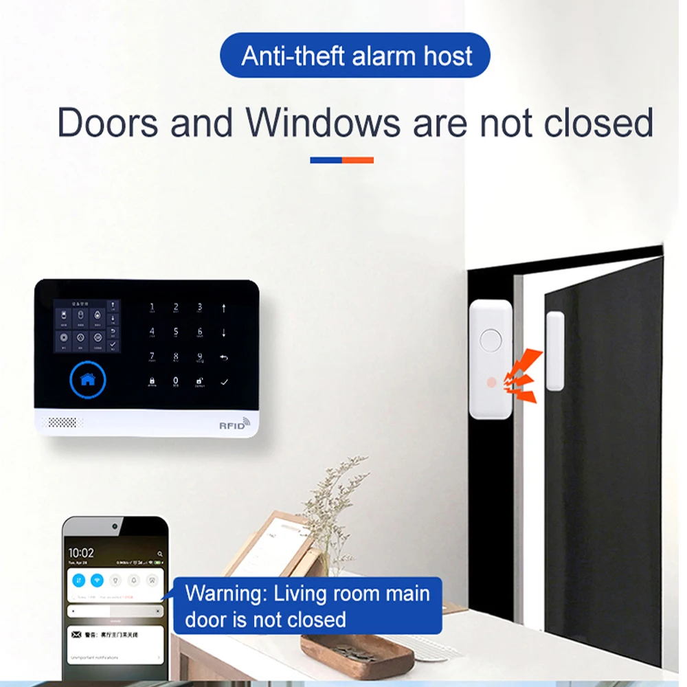 PGSP 4G Intelligent Home Security Alarm System 433MHz WiFi GSM Complete Set of Home Protection Alarm Accessories