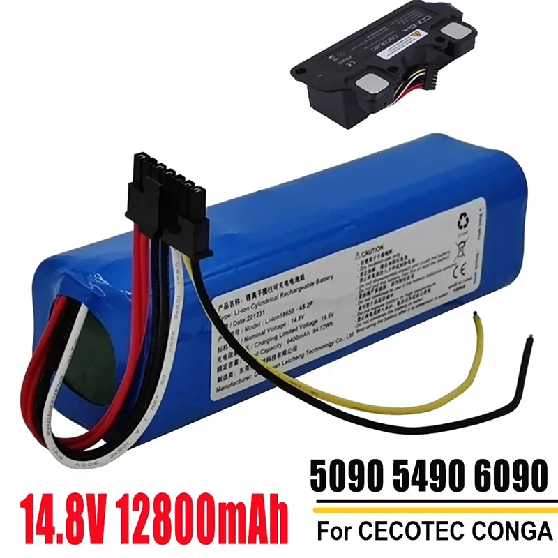 18650 14.4V 12800mAh INR18650 MH1-4S2P-300S Robot Battery for Cecotec Conga 5090 5490 6090 Robotic Vacuum Cleaner