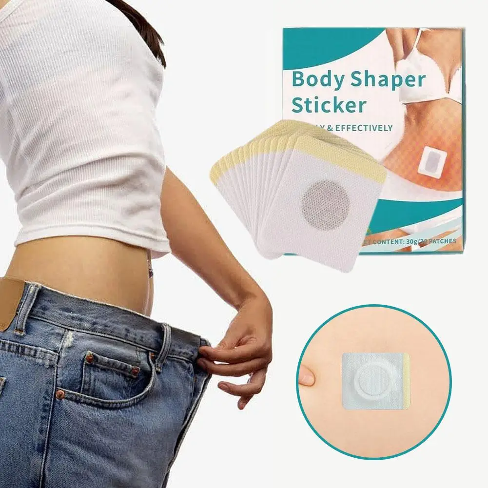 

30pcs/Pack Mint Body Shaper Stickers Non Woven Fabric Peppermint Oil Infused Breathable Contour Patch Easy Peel Slimming Patch