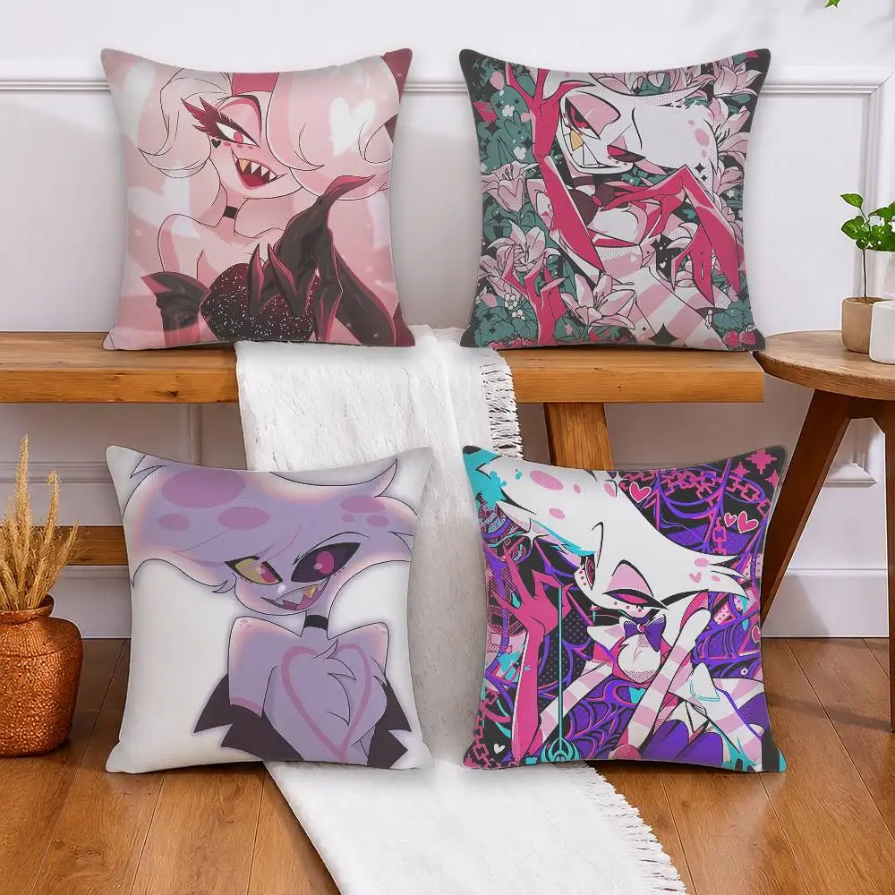 

H-Hazbin H-Hotel A-Angel D-Dust Pillow Case Pattern Printed Pillowcase For Living Room Sofa Cushion Cover