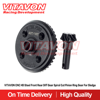 VITAVON CNC HD Steel 43/10T Front Rear Diff Gear Spiral Cut Pinion Ring Gear for Sledge