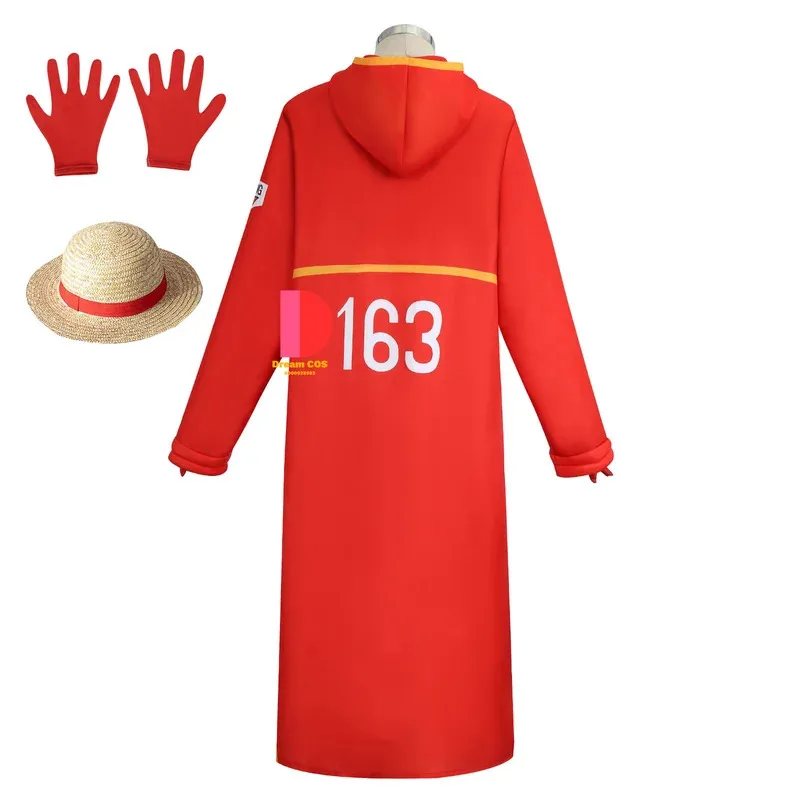 Disfraz de la isla de Egghead, disfraz de mono Luffy, disfraz de Cosplay para adulto de 110-150cm para niños, traje de sombrero, traje de Halloween, chaqueta, abrigo 163