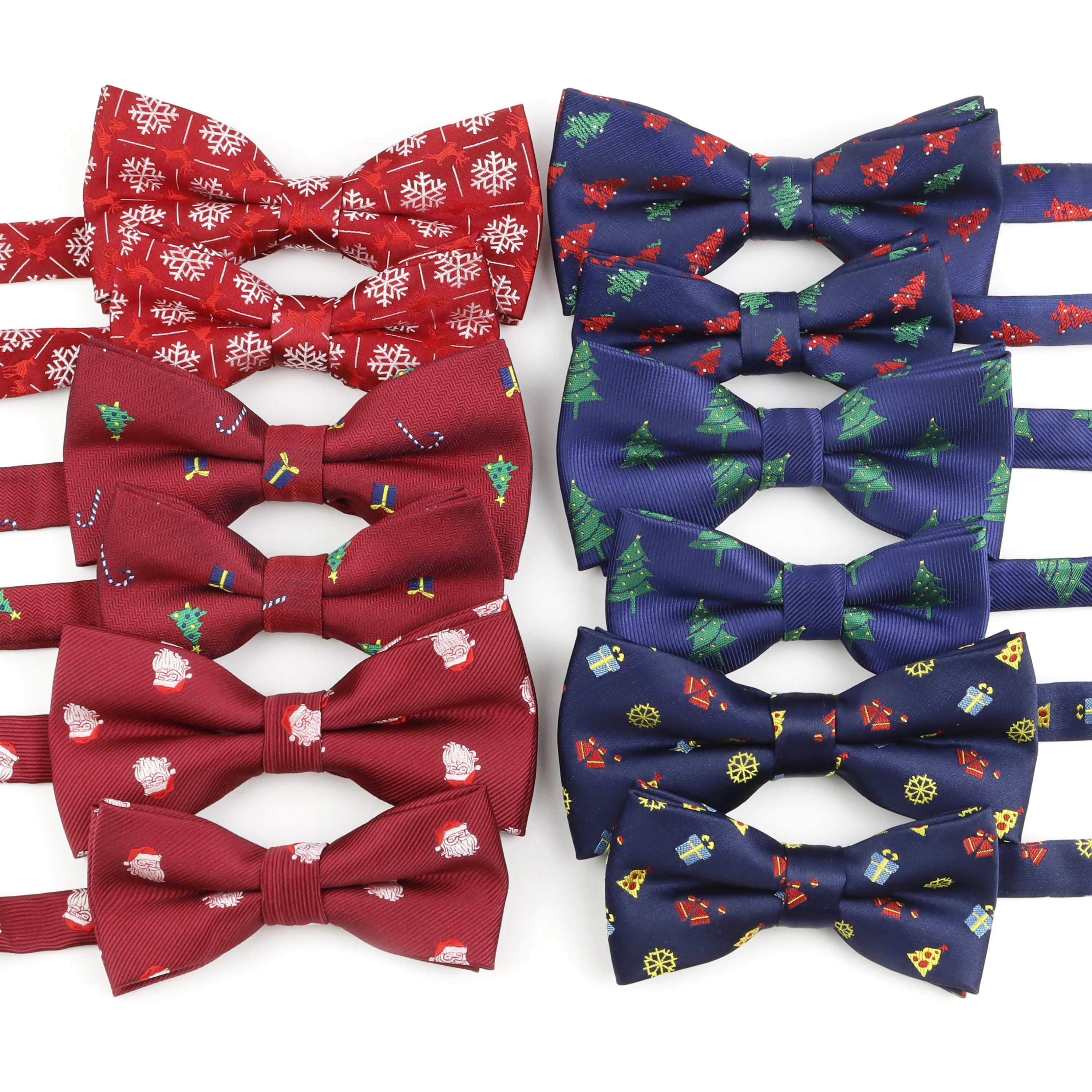 Neuheit Vater-Sohn Weihnachten Fliege Set für Männer Kind hochwertige Jacquard gewebt rot blau Weihnachtsmann Schneeflocke Festival Geschenk