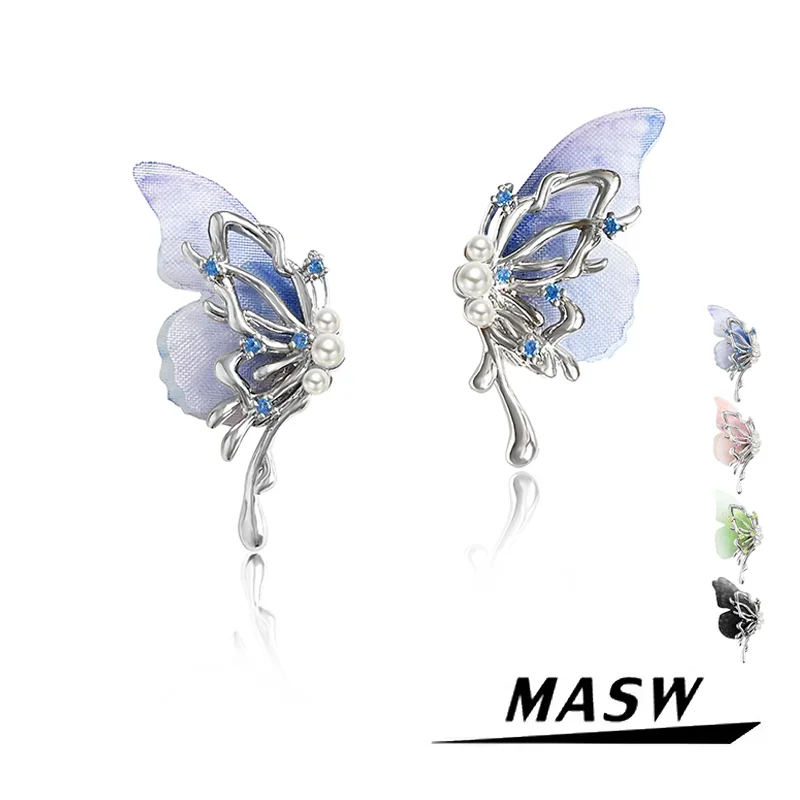 

MASW Original Design Spring Summer Style Fresh Butterly Earrings For Women Girl Party Wedding Gift Trend Jewelry Hot Sale