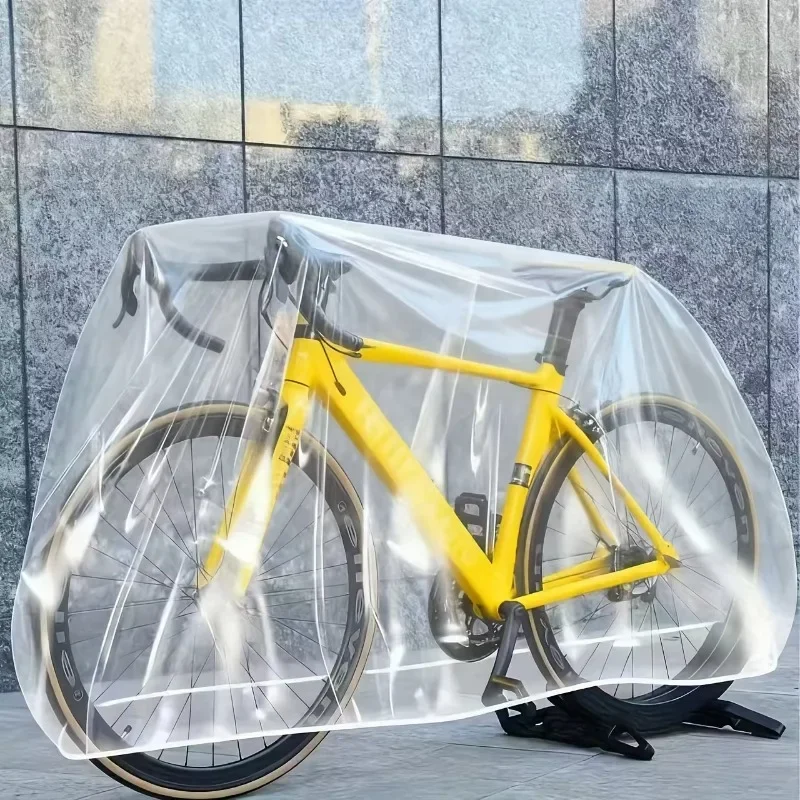 1/3/5PC Clear Plastic Bicycle Cover Portable Outdoor All Season Full Protection Waterproof Dust Snow Shield Mountain Bike E-bike