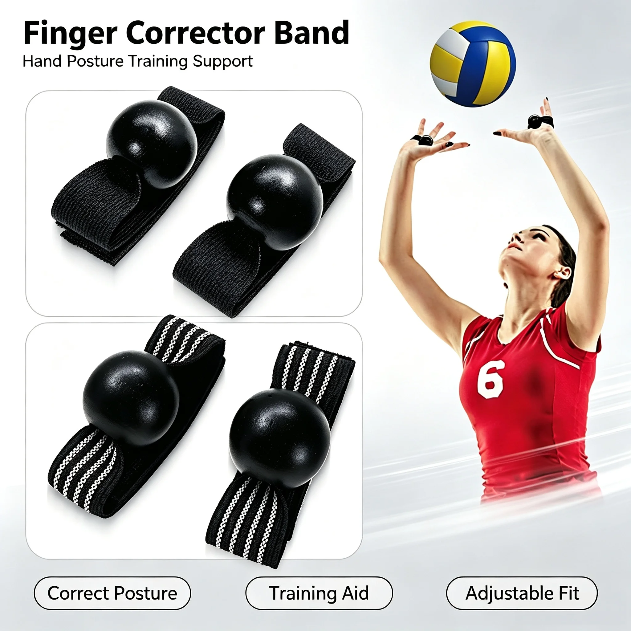 Finger Posture Corrector Belt Volleyball Receiving Trainer Rugby Lacrosse Catching Aid Outdoor Sports Training Accessory