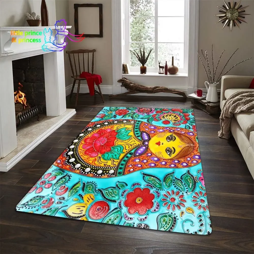 Russian Doll Carpet Living Room Mat Rug Kitchen Mat Sofa Table Rug Boys Room Rug Anti Slip Chair Cushion