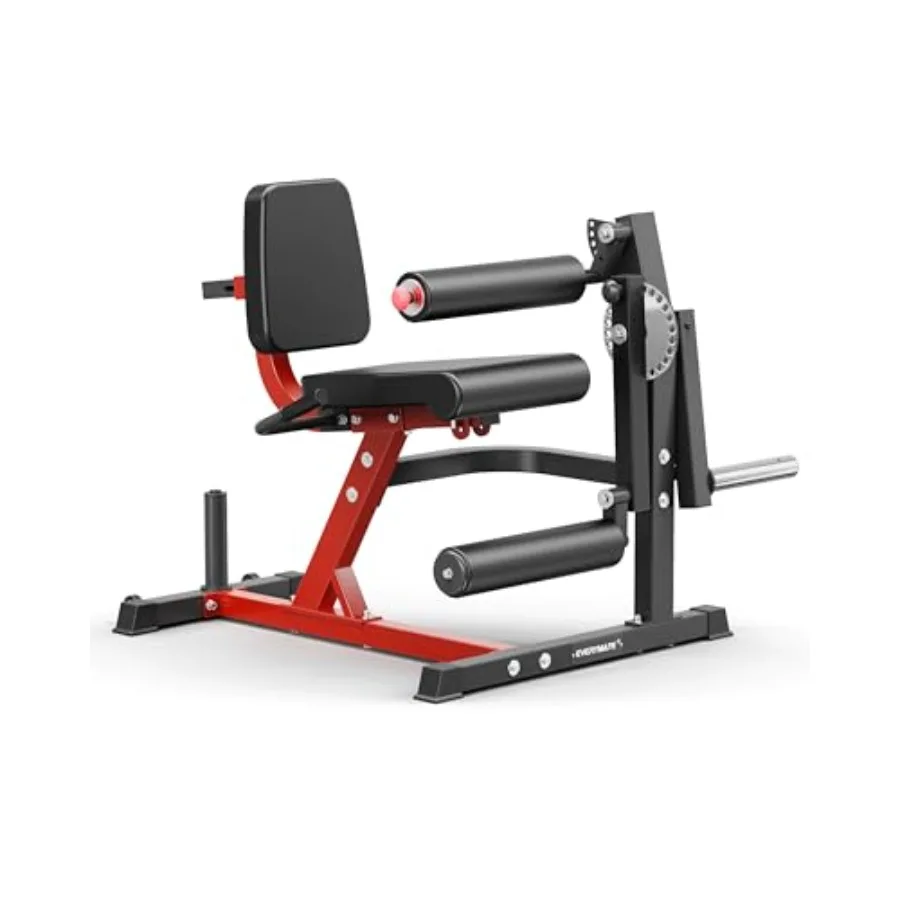 Máquina de Extensión y Curl de Piernas - 3 en 1 Ajustable, Resistente, Capacidad de 680 lb, Acero Gris, Equipo de Entrenamiento de Resistencia Duradero para el Hogar