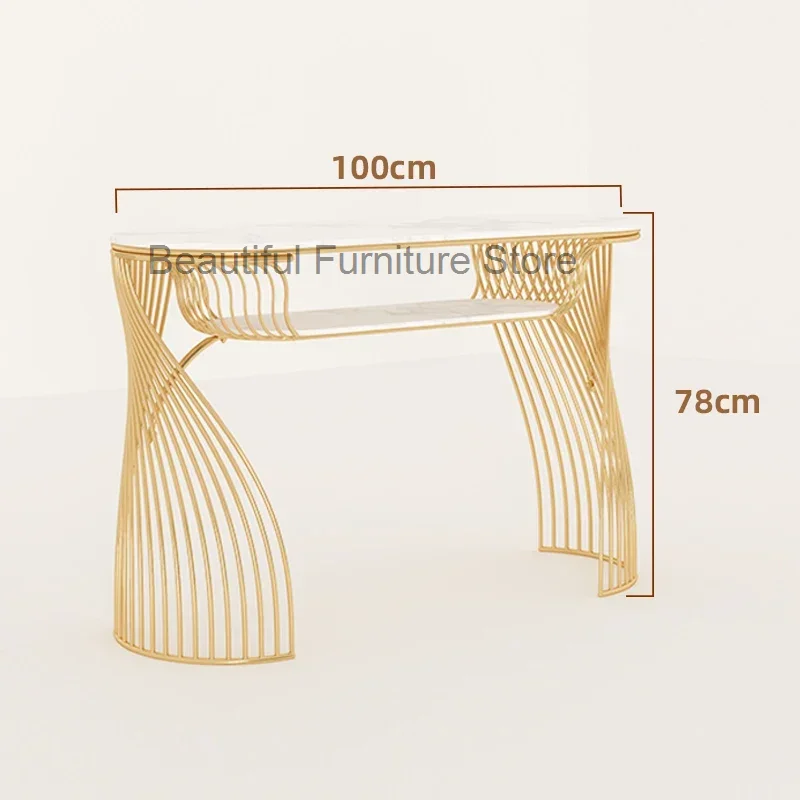 Luxo Modern Nail Desk, ardósia minimalista, mesas de manicure requintado, mobiliário nórdico para profissionais, HD50ZJ