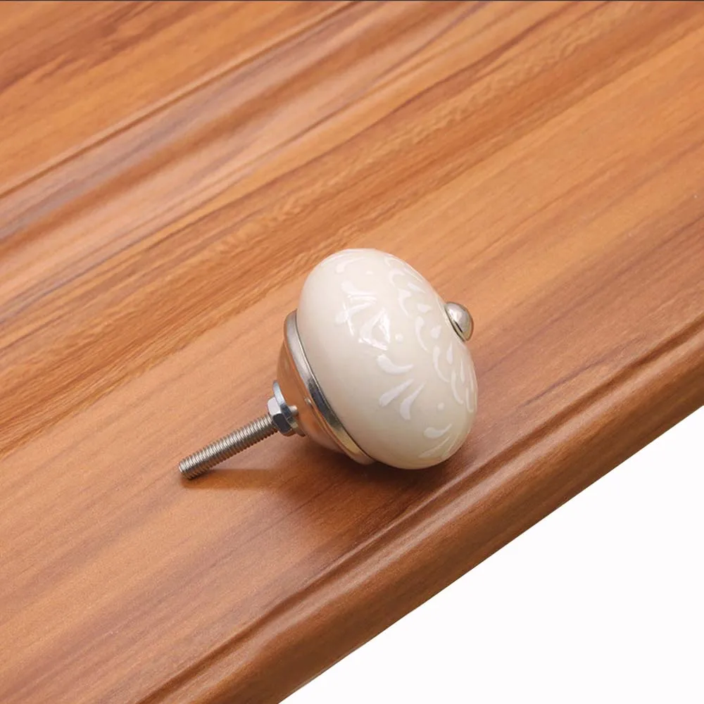 

Floral Ceramic Cupboard With Screw Pumpkin Shape Furniture Hardware Dresser Door Knobs Cabinet Knob Pull handles Drawer Handles