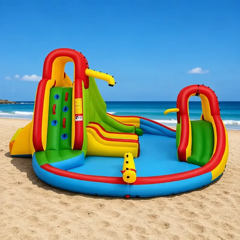 Commercial summer sunglasses-style PVC water slide Beach inflatable water slide with hair dryer, suitable for children and