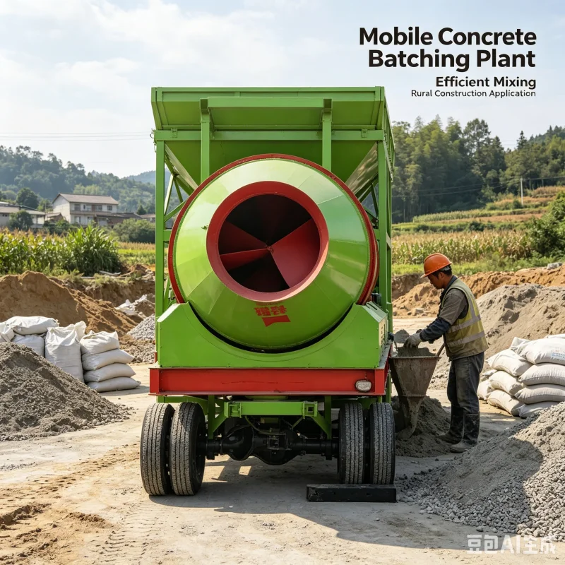 Fully Automatic 35m3/h Portable Concrete Mixing Plant With Durable Drum Mixer Simple Operation System Reliable Equipment