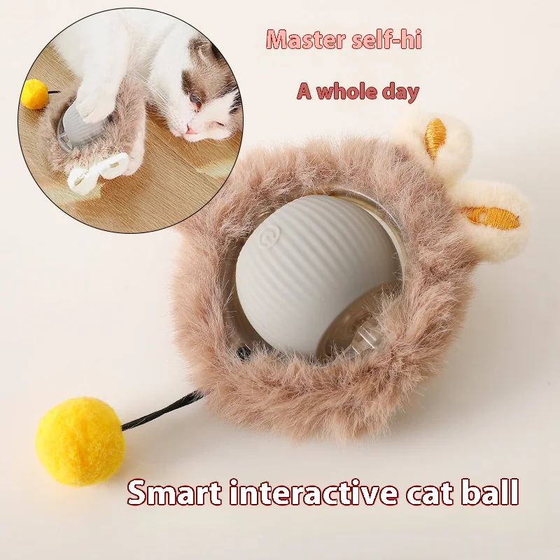 Intelligent Gravity Rolling Ball Cat, Cat Temptation Ball Teasing Cat Ball Cat Toy Sound Making Pet Teasing Cat ToyElectric ball