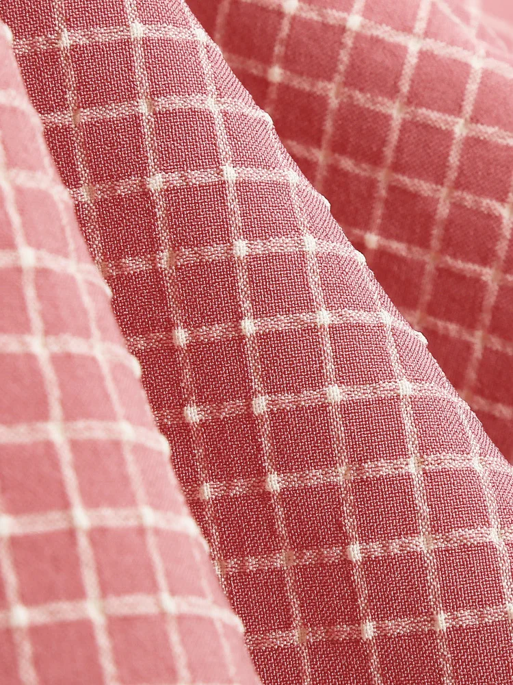 Tonval Shawl Collar Button Up Vintage Robe Plaid Long Dress Evening Elegant for Women Short Sleeve Pockets A-Line Dresses