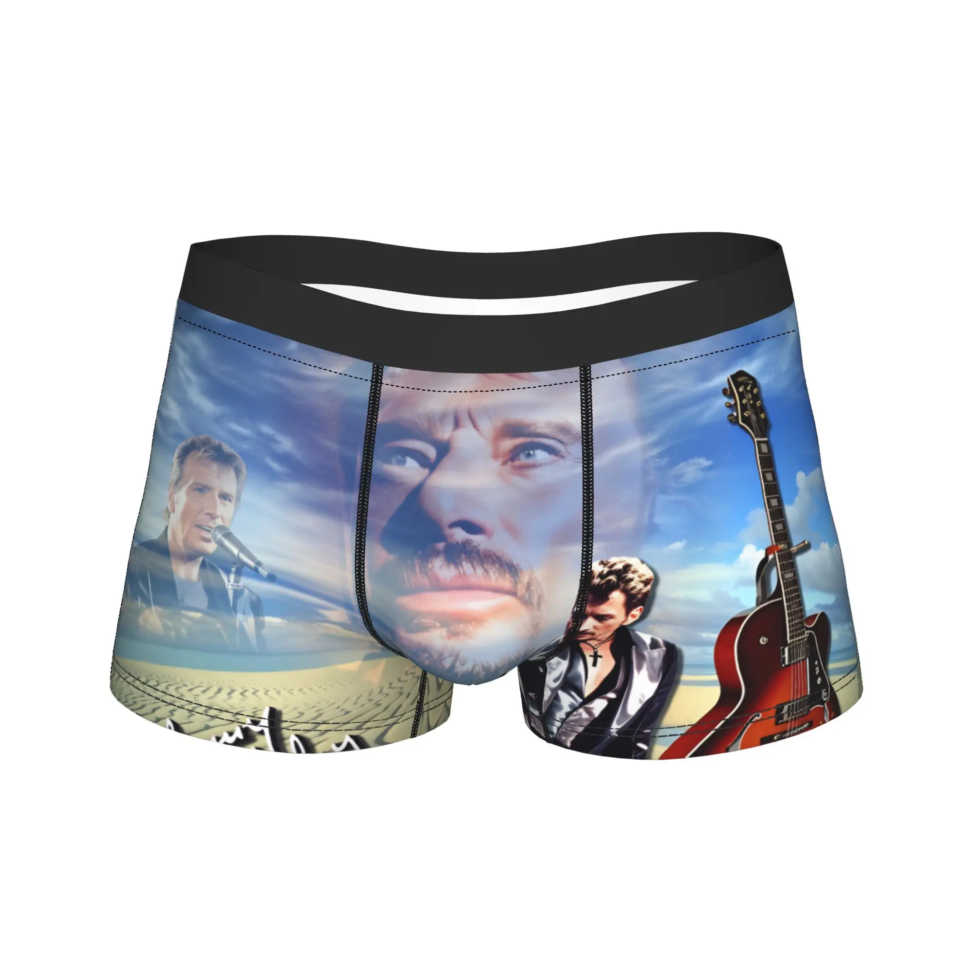 

Мужские трусы-боксеры Johnny Hallyday, удобные боксеры-шорты, трусы с принтом больших размеров