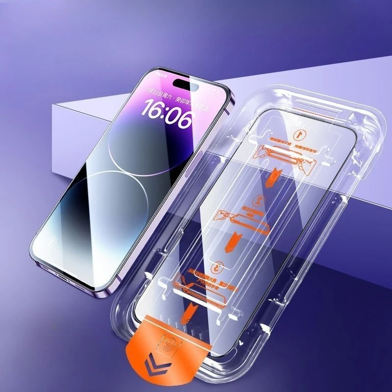 واضح سهل التركيب حامي الشاشة الغبار الحرة آيفون 17 برو ماكس الهواء الزجاج المقسى غطاء كامل فيلم آيفون 17 17pro