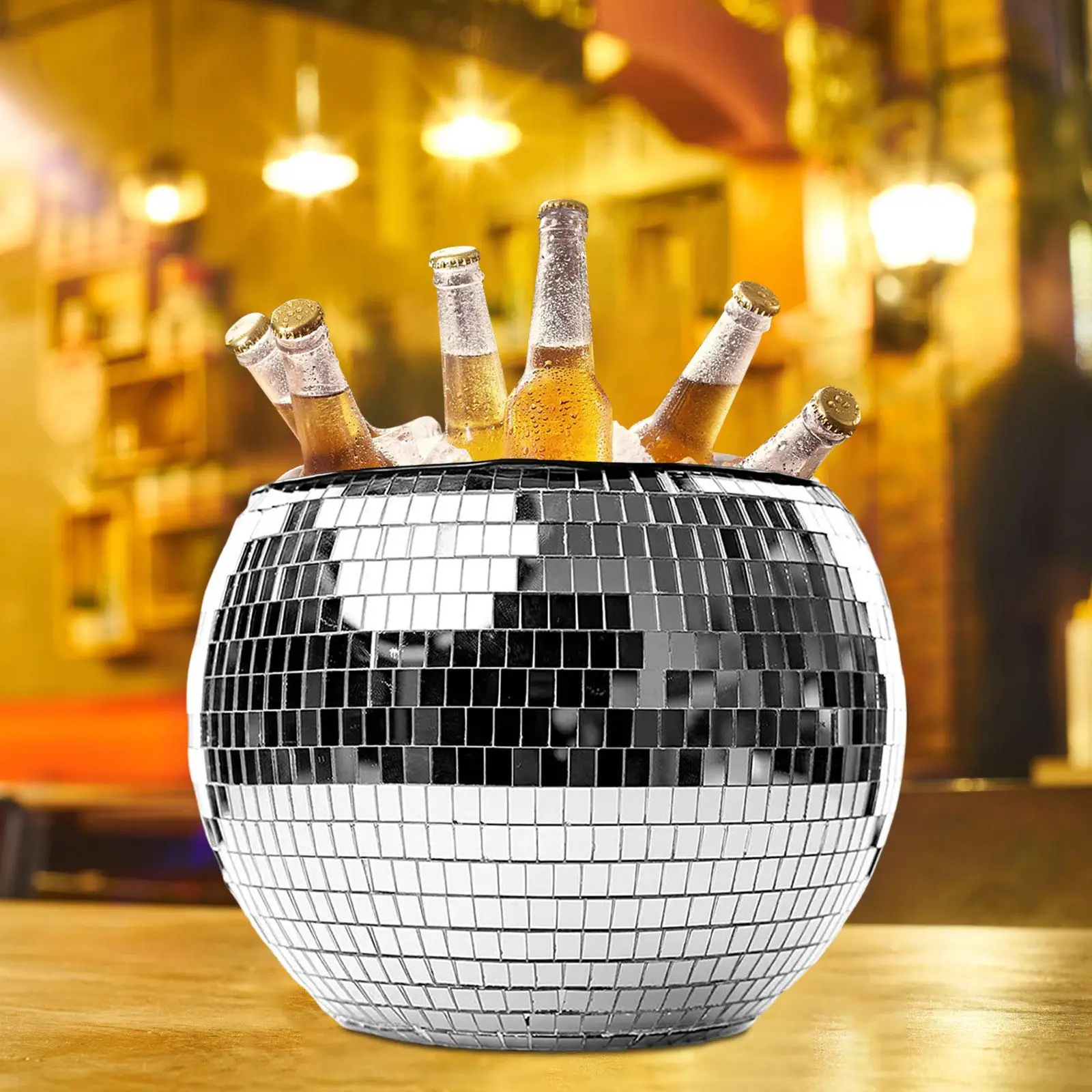 

Mirrored Ice Bucket, Champagne Bucket, 23cm X 18cm 3L Barware , Ice Storage for Restaurant Cocktail