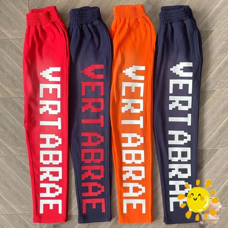 

24SS Classic Style Red Blue Orange Vertabrae Sweatpants Men Women Pants Jogger Sweat Pants Terry Trousers