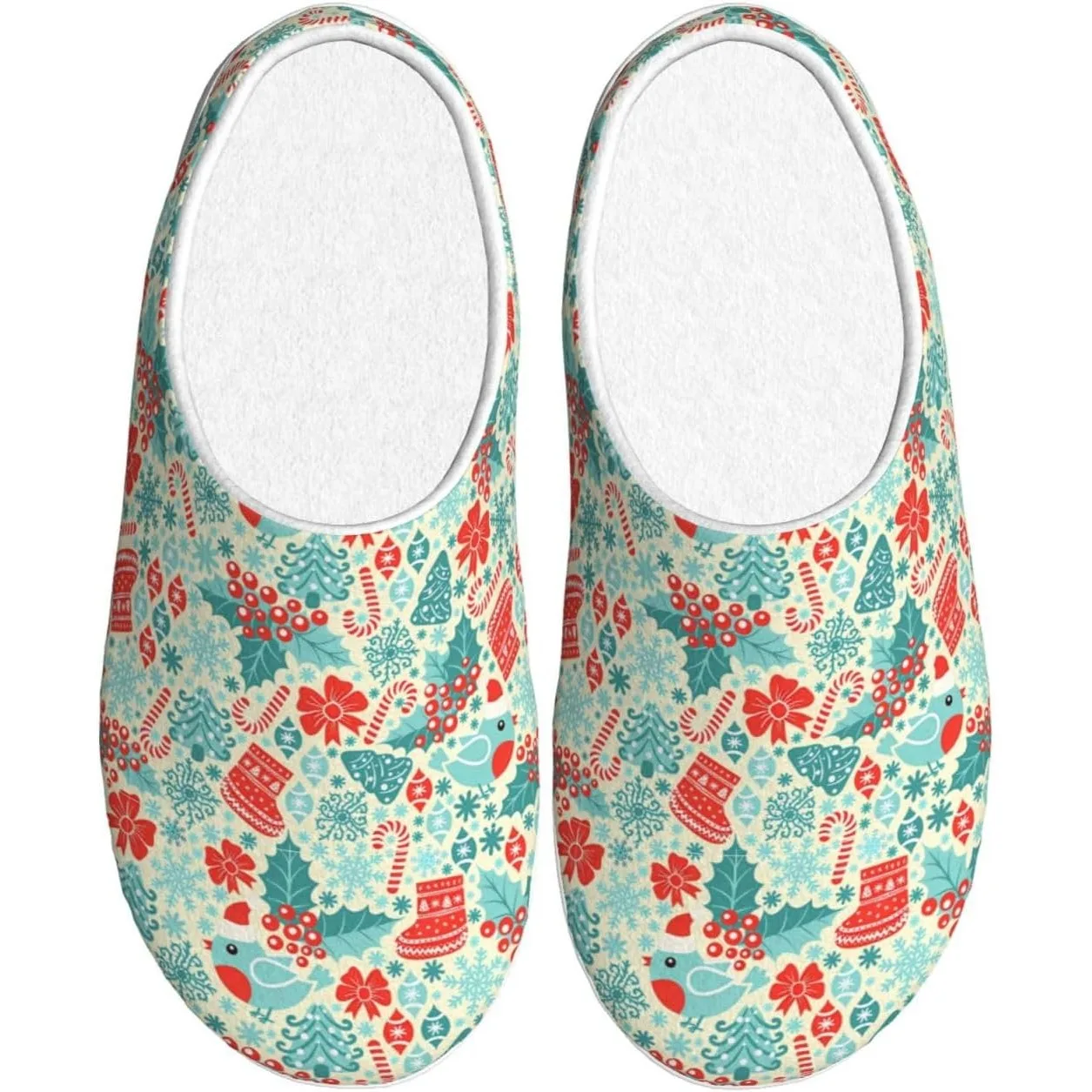 

Retro Red Fire Flame Flannel TPR Cotton Non-Slip House Slippers For Women Men