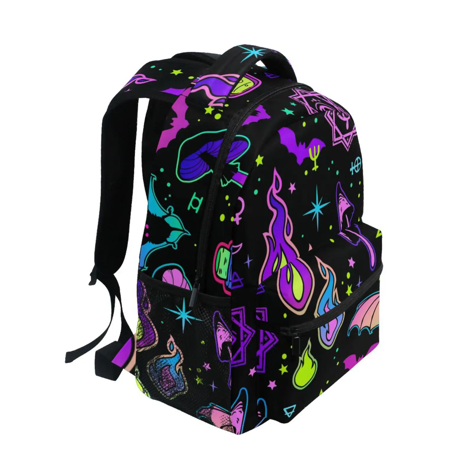 2022 NEW High School Girls Backpack Star Moon Mushroom Fire School Bags For Teenage Girls Multi Pockets Backpack Women Mochila