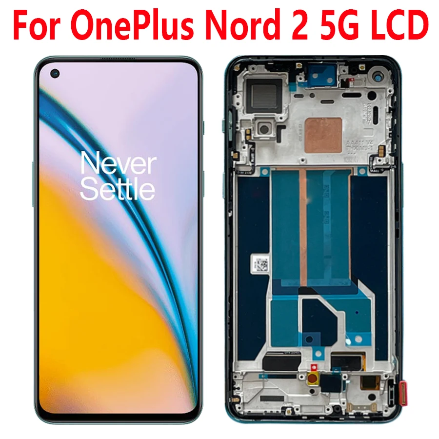 

6,43 "Оригинальный ЖК-дисплей для OnePlus Nord 2 5G, сенсорная панель, сборка Digiziter для OnePlus Nord 2 5G DN2101 DN2103