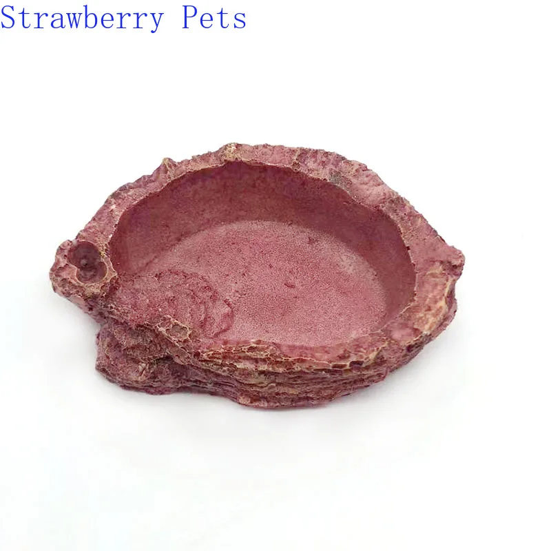 Resin Aquarium Pet Reptile Feeder Bowl Basin Food Water Pot Reptile Turtle Tortoise Scorpion Lizard Crabs Supplies 10cm