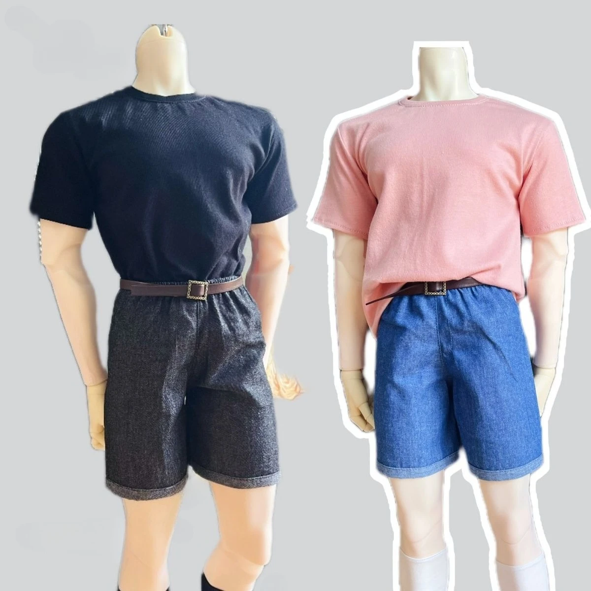 

1/4 1/3 Doll's Clothes Denim Shorts with Belt for 40/45/70/75cm Male Female Bjd Doll Mid Length Pants Girl Toys Doll Accessories