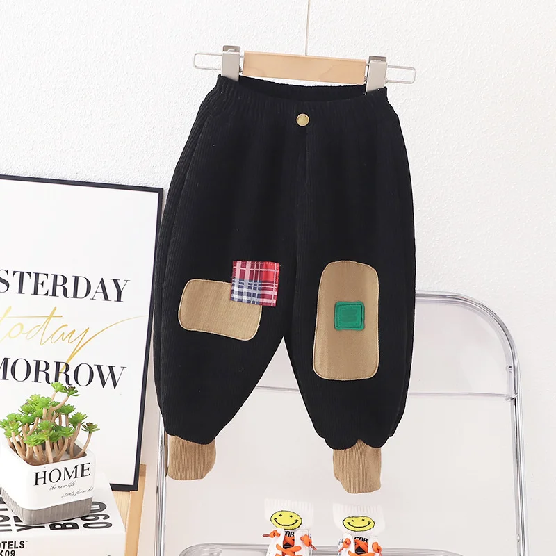 Boys Casual Pants Long Trousers Cotton 2024 Black Spring Autumn Baby's Kids Pants High Quality Children's Clothing