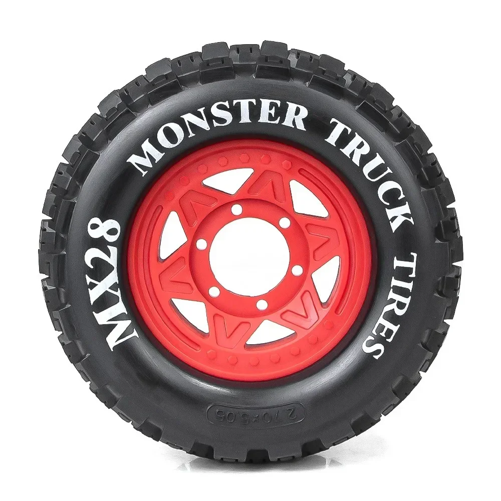 4 szt. opon 128mm 1/10 Monster Stunt Truck, 12mm i 14mm Hex do Trxs MAXX ARRMA Granite KRATON Outcast Tamiya Losi Redcat