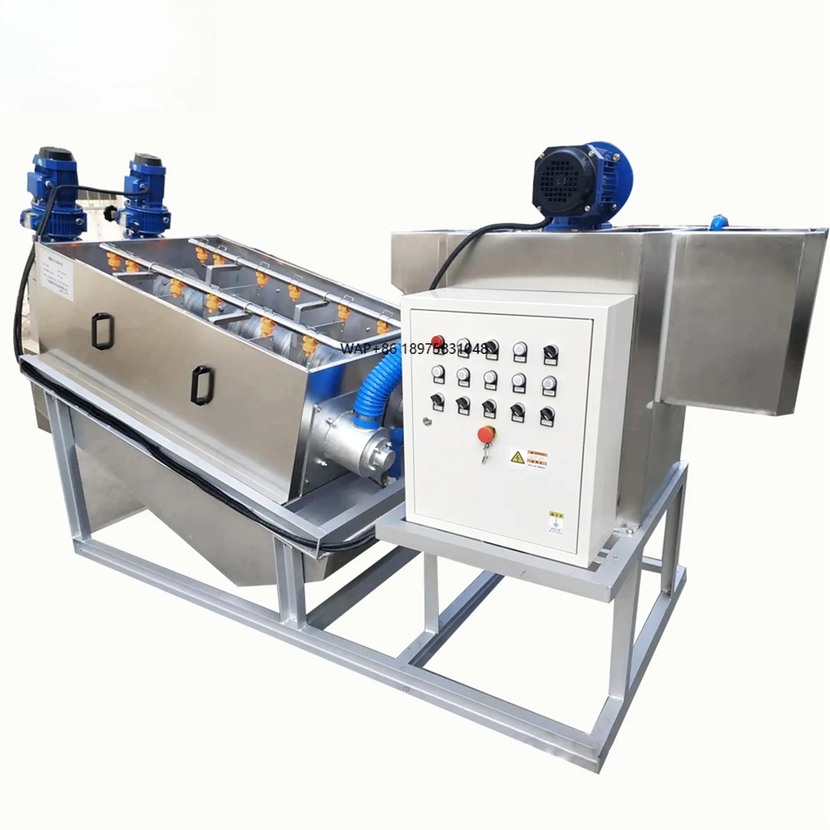 Top-Selling Sewage Sludge Treatment Equipment Dewatering Screw Press Machine with Motor Engine 1-Year Warranty Popular Indonesia
